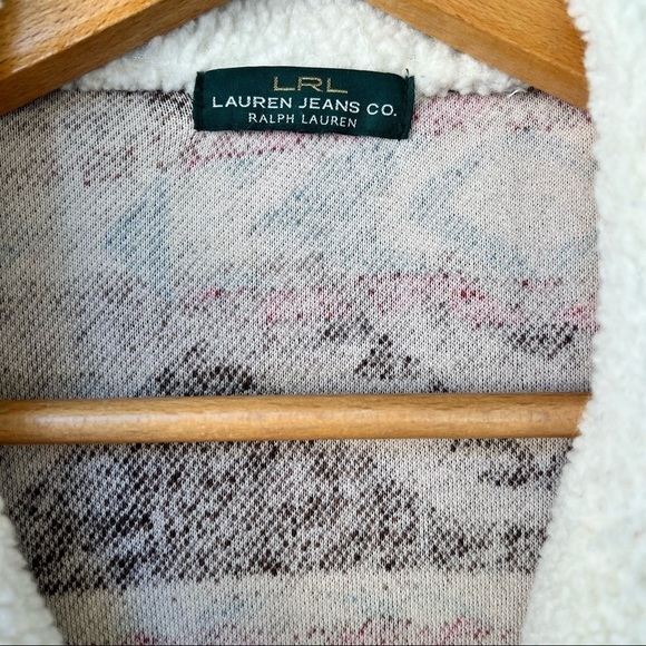 RALPH LAUREN JEANS SHERPA COLLAR NATIVE PRINT LIGHTWEIGHT ZIP JACKET SIZE MEDIUM - Picture 10 of 15